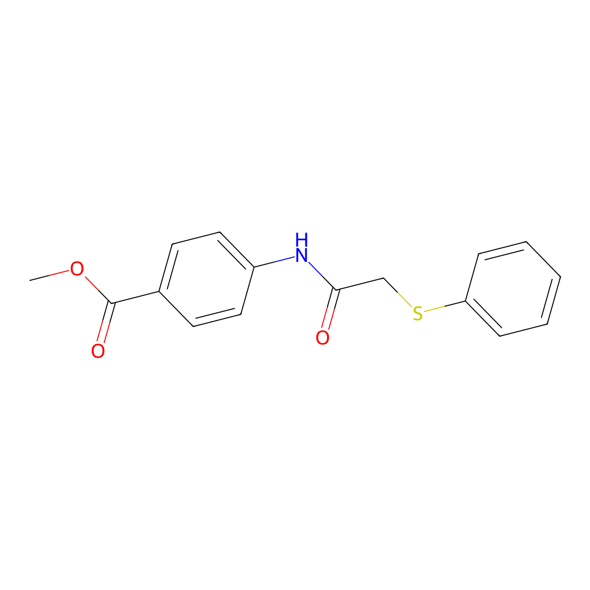 Methyl 4-{[(phenylsulfanyl)acetyl]amino}benzoate molecular structure, CAS 432510-78-6