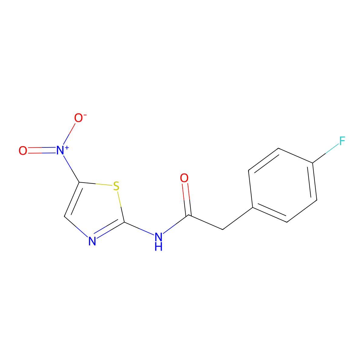 2-(4-fluorophenyl)-N-(5-nitro-1,3-thiazol-2-yl)acetamide molecular structure, CAS 432510-87-7