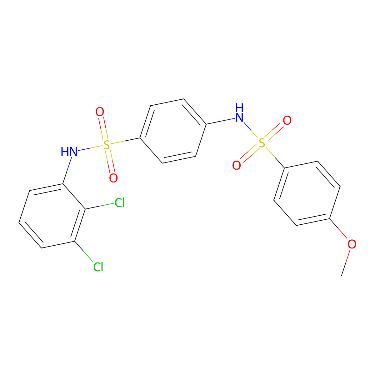 N-(2,3-dichlorophenyl)-4-[(4-methoxyphenyl)sulfonylamino]benzenesulfonamide molecular structure, CAS 432511-20-1