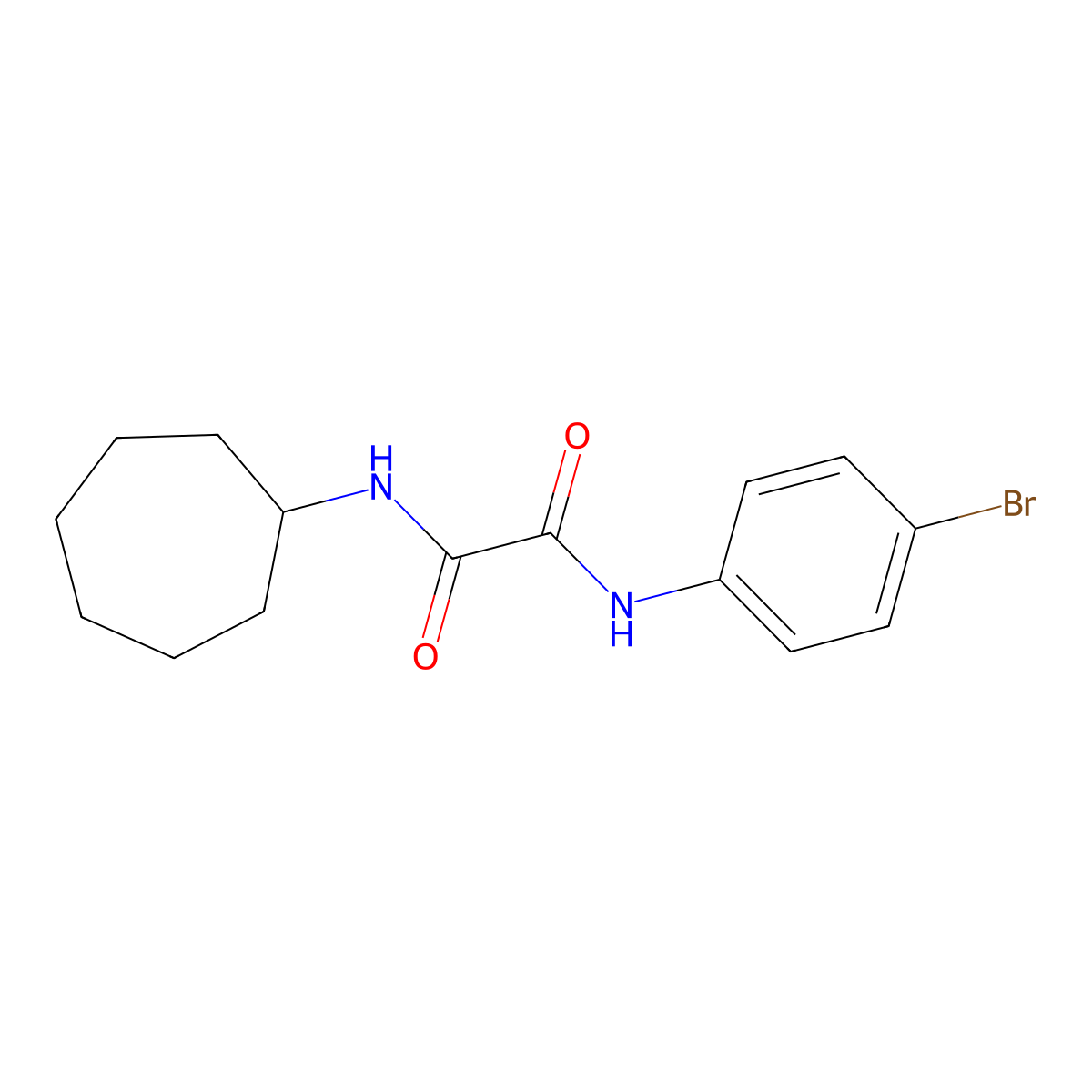 N'-(4-bromophenyl)-N-cycloheptyloxamide molecular structure, CAS 432511-34-7