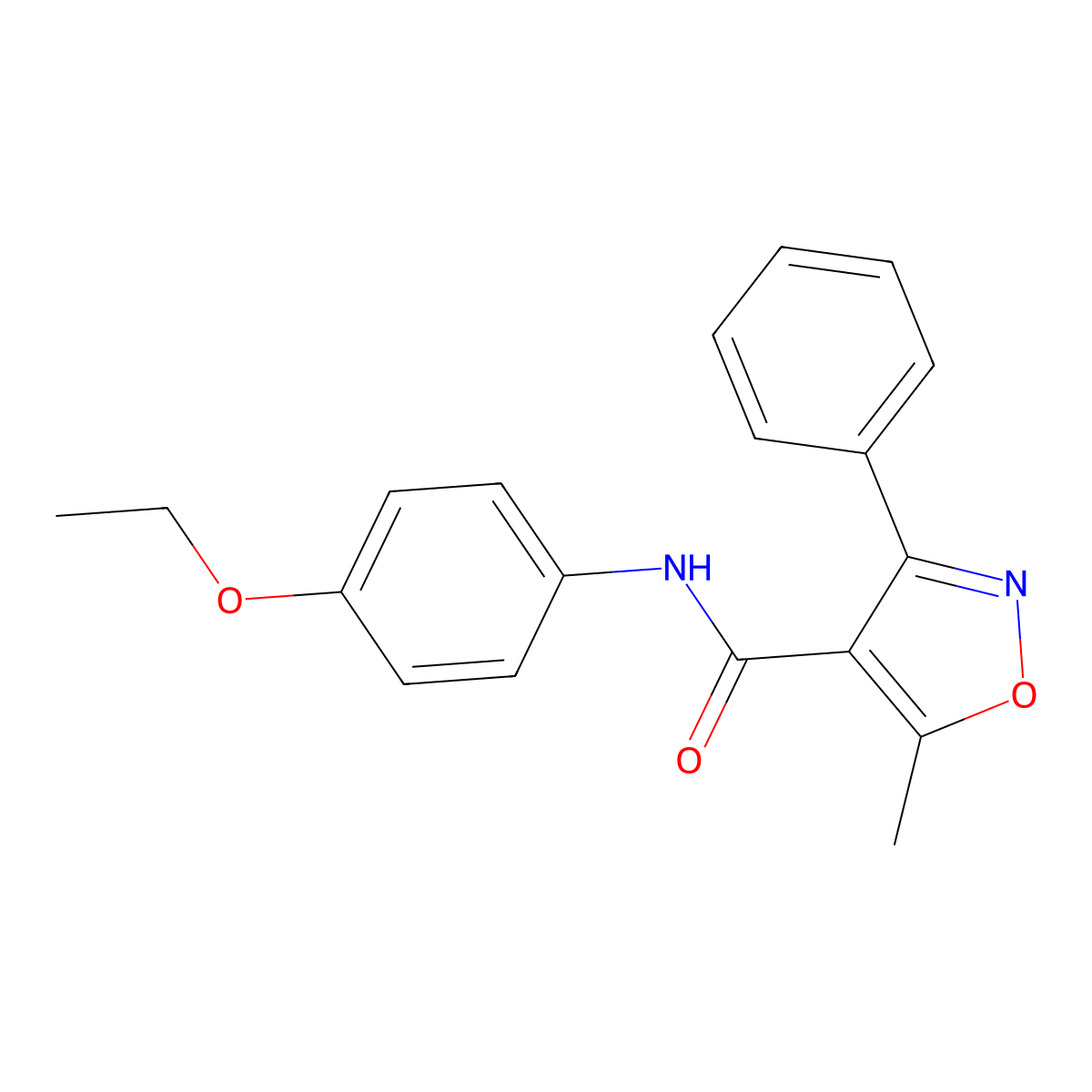 N-(4-ethoxyphenyl)-5-methyl-3-phenyl-1,2-oxazole-4-carboxamide molecular structure, CAS 432511-39-2