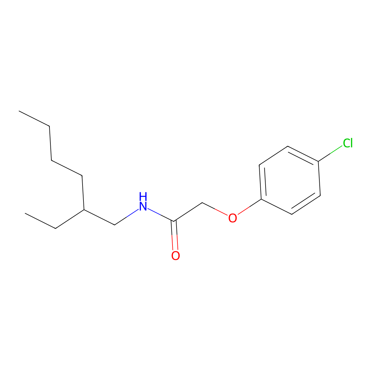 2-(4-chlorophenoxy)-N-(2-ethylhexyl)acetamide molecular structure, CAS 432511-50-7