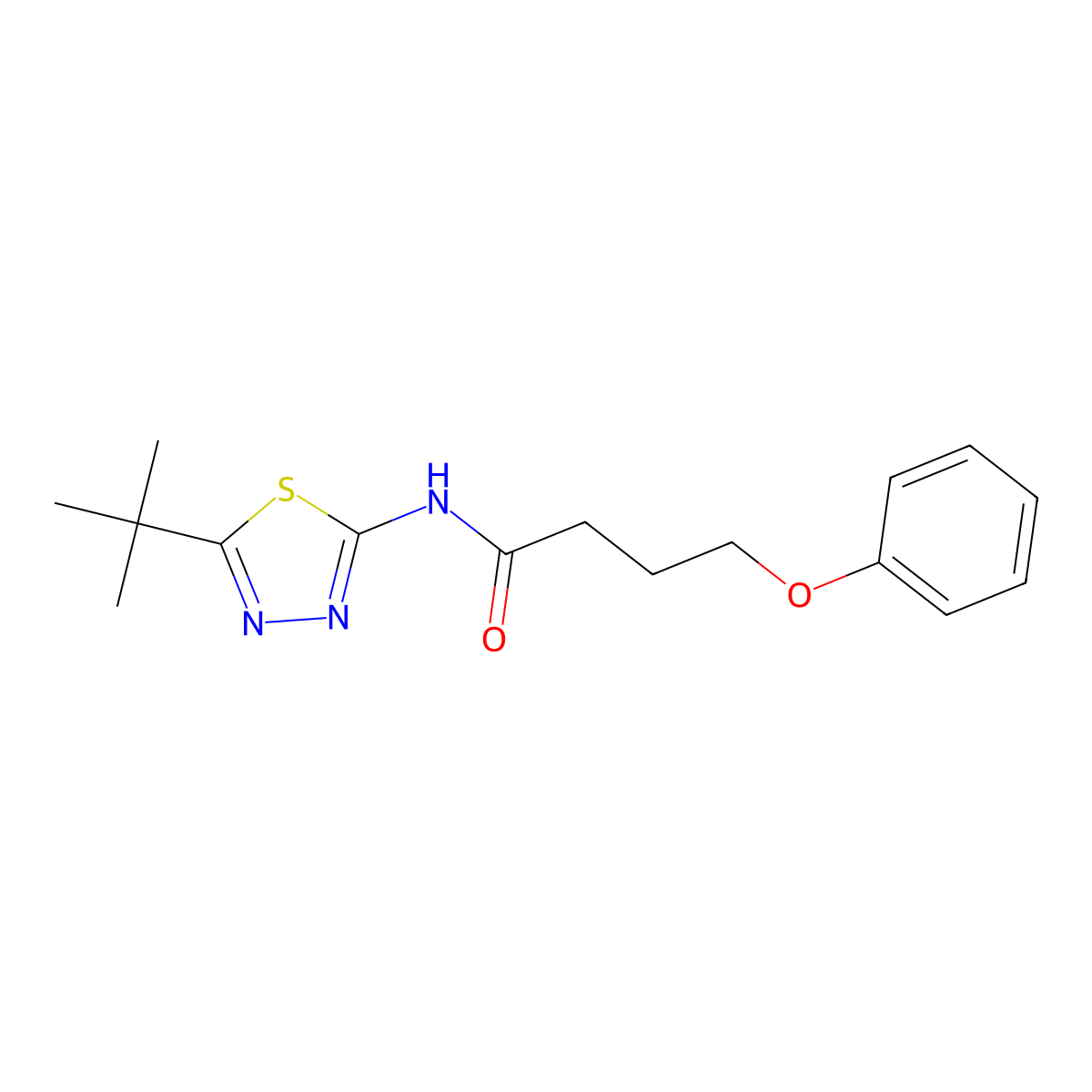 N-(5-tert-butyl-1,3,4-thiadiazol-2-yl)-4-phenoxybutanamide molecular structure, CAS 432511-83-6