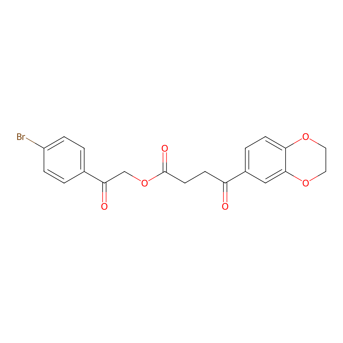 2-(4-Bromophenyl)-2-oxoethyl 4-(2,3-dihydro-1,4-benzodioxin-6-yl)-4-oxobutanoate molecular structure, CAS 432511-85-8