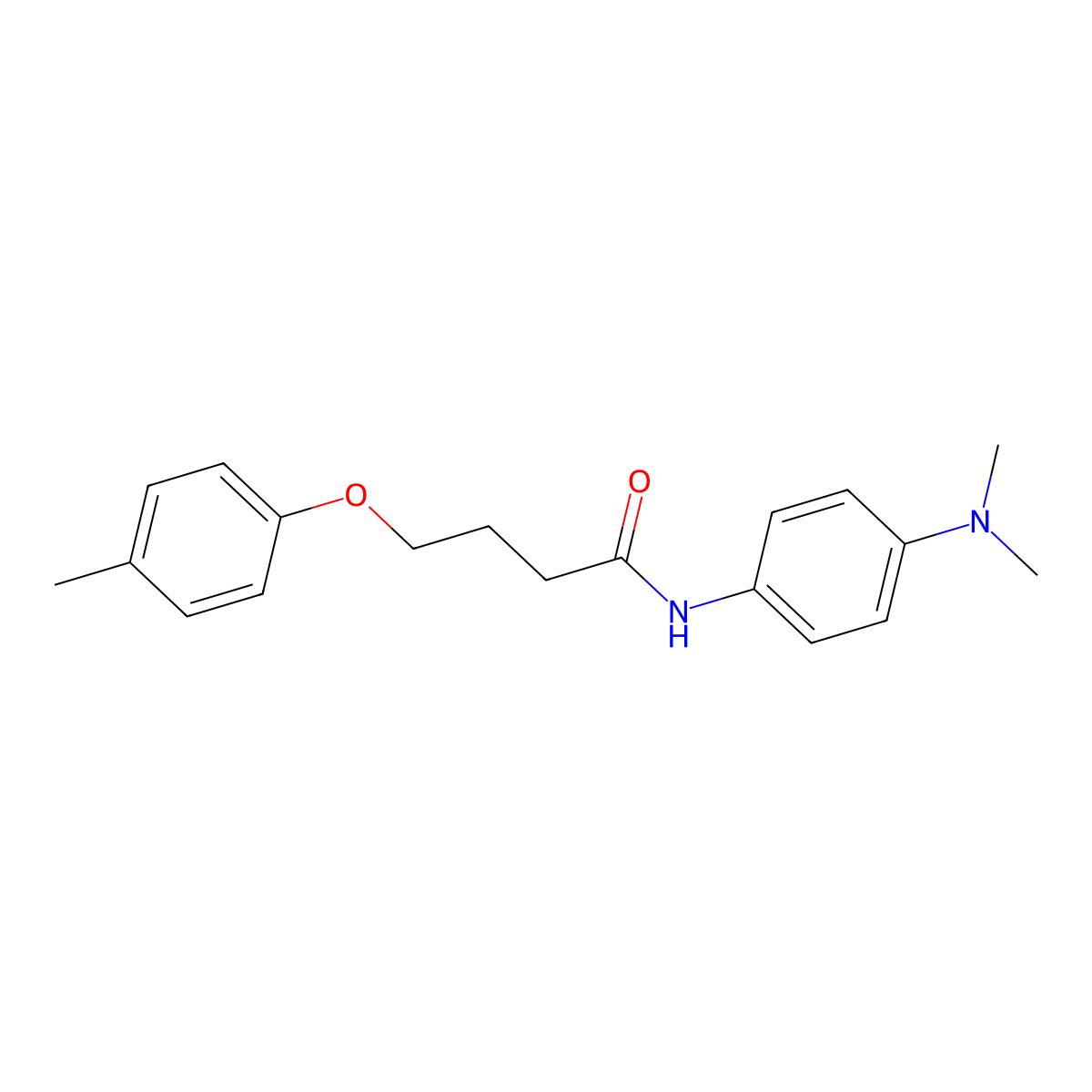 N-[4-(dimethylamino)phenyl]-4-(4-methylphenoxy)butanamide molecular structure, CAS 432511-86-9