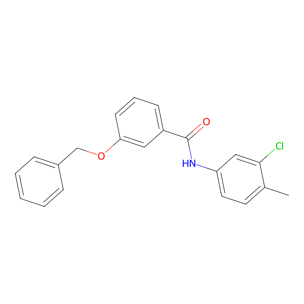 N-(3-chloro-4-methylphenyl)-3-phenylmethoxybenzamide molecular structure, CAS 432511-87-0