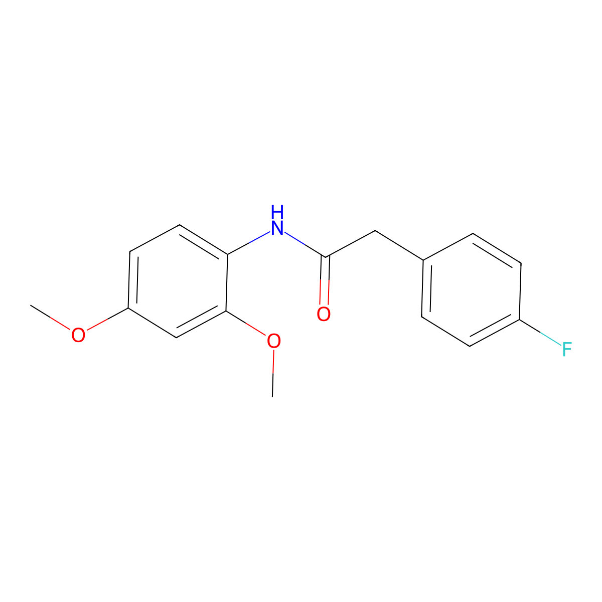 N-(2,4-dimethoxyphenyl)-2-(4-fluorophenyl)acetamide molecular structure, CAS 432511-95-0