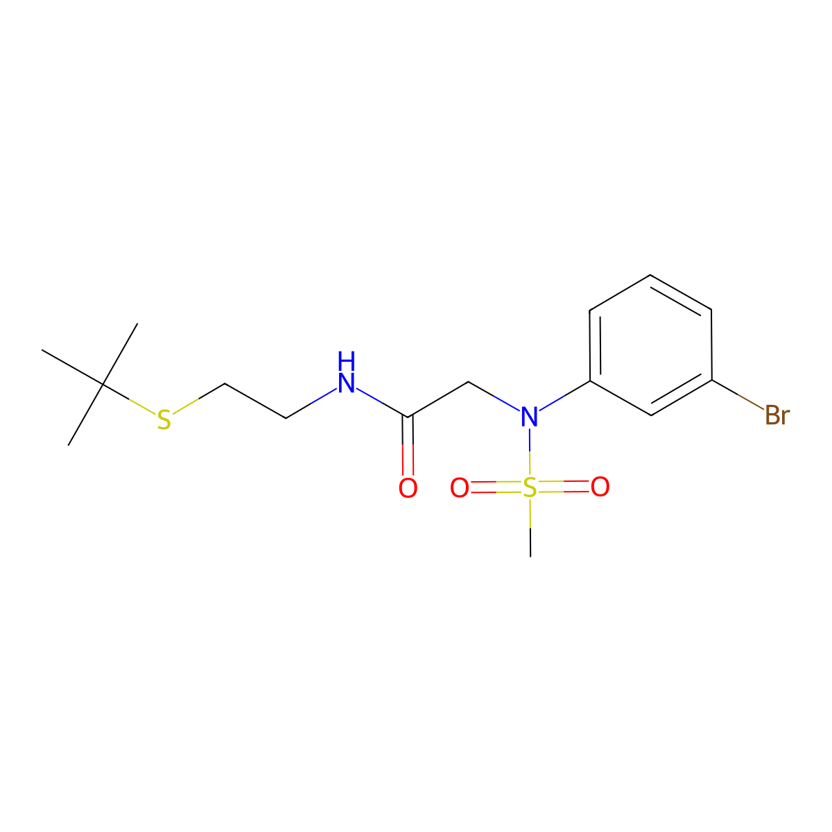 2-(3-bromo-N-methylsulfonylanilino)-N-(2-tert-butylsulfanylethyl)acetamide molecular structure, CAS 432512-11-3