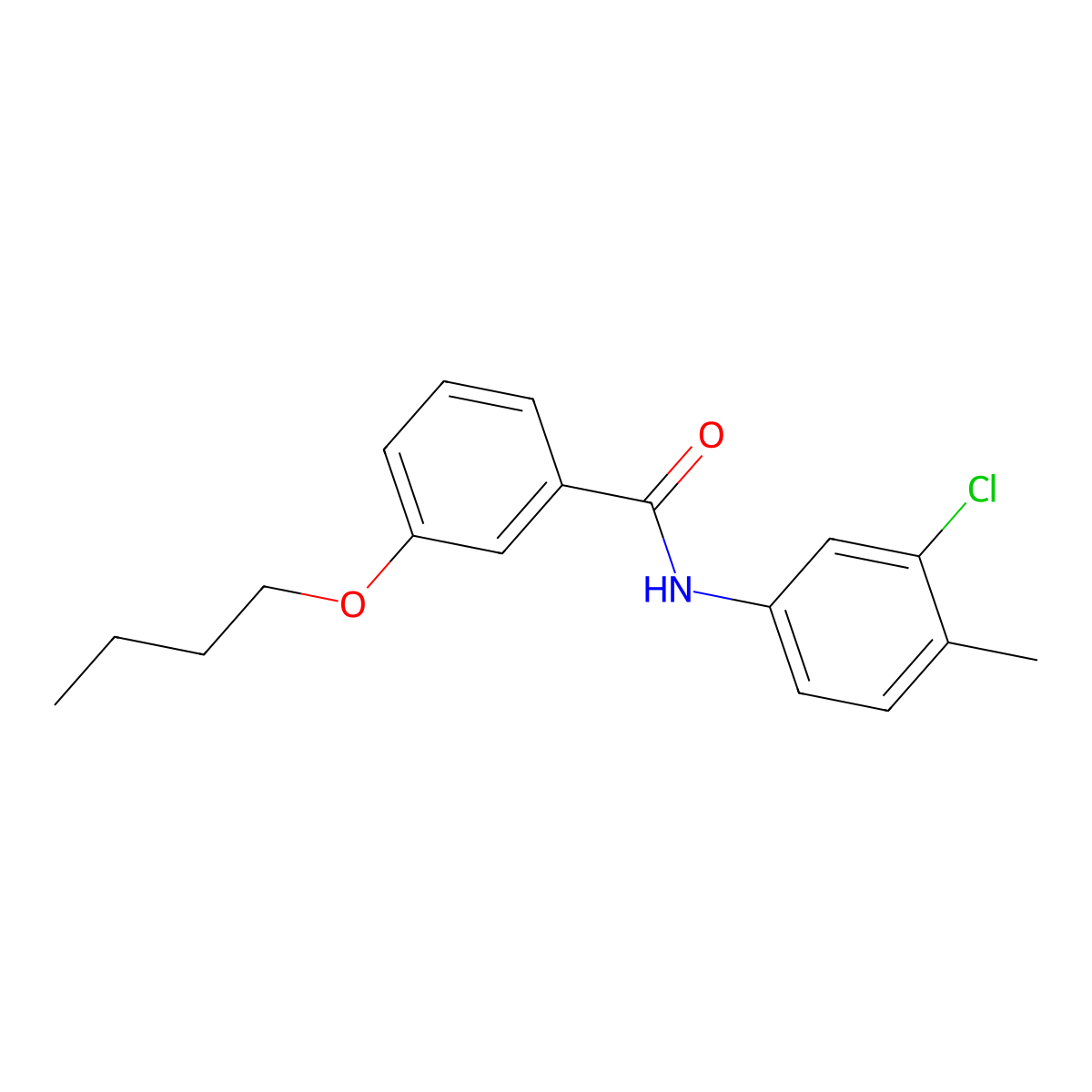 3-butoxy-N-(3-chloro-4-methylphenyl)benzamide molecular structure, CAS 432512-13-5