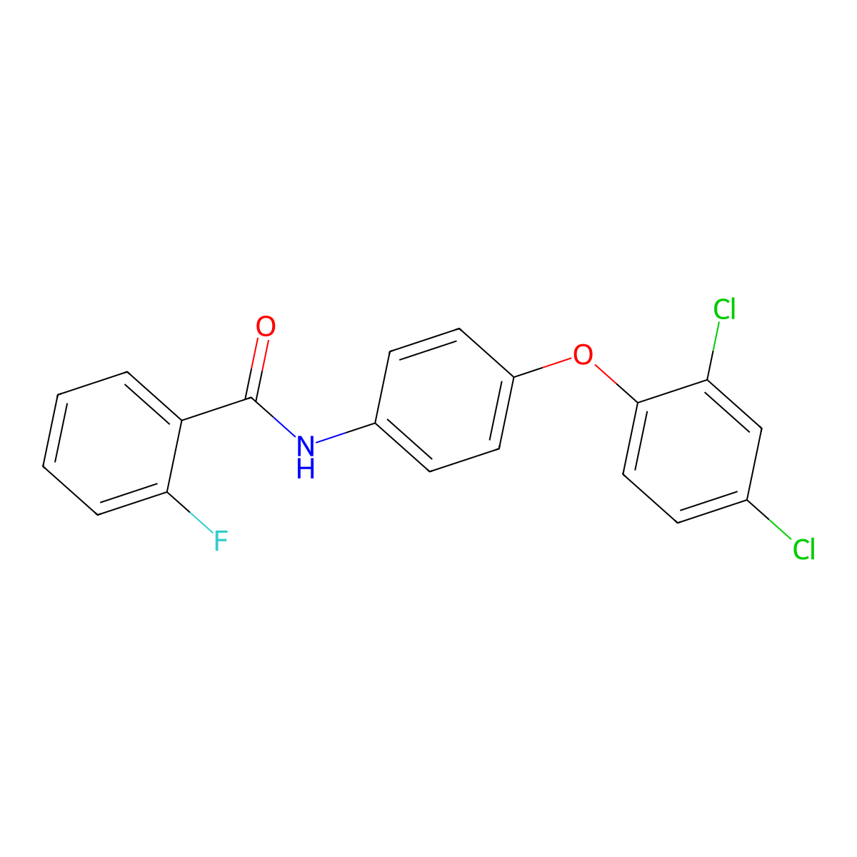 N-[4-(2,4-dichlorophenoxy)phenyl]-2-fluorobenzamide molecular structure, CAS 432512-45-3