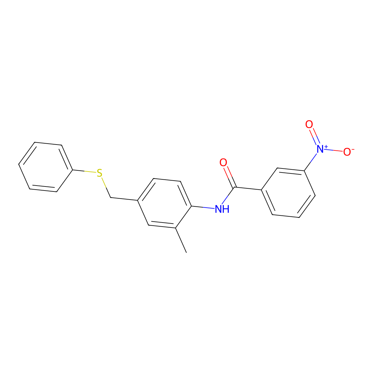 N-[2-methyl-4-(phenylsulfanylmethyl)phenyl]-3-nitrobenzamide molecular structure, CAS 432512-51-1