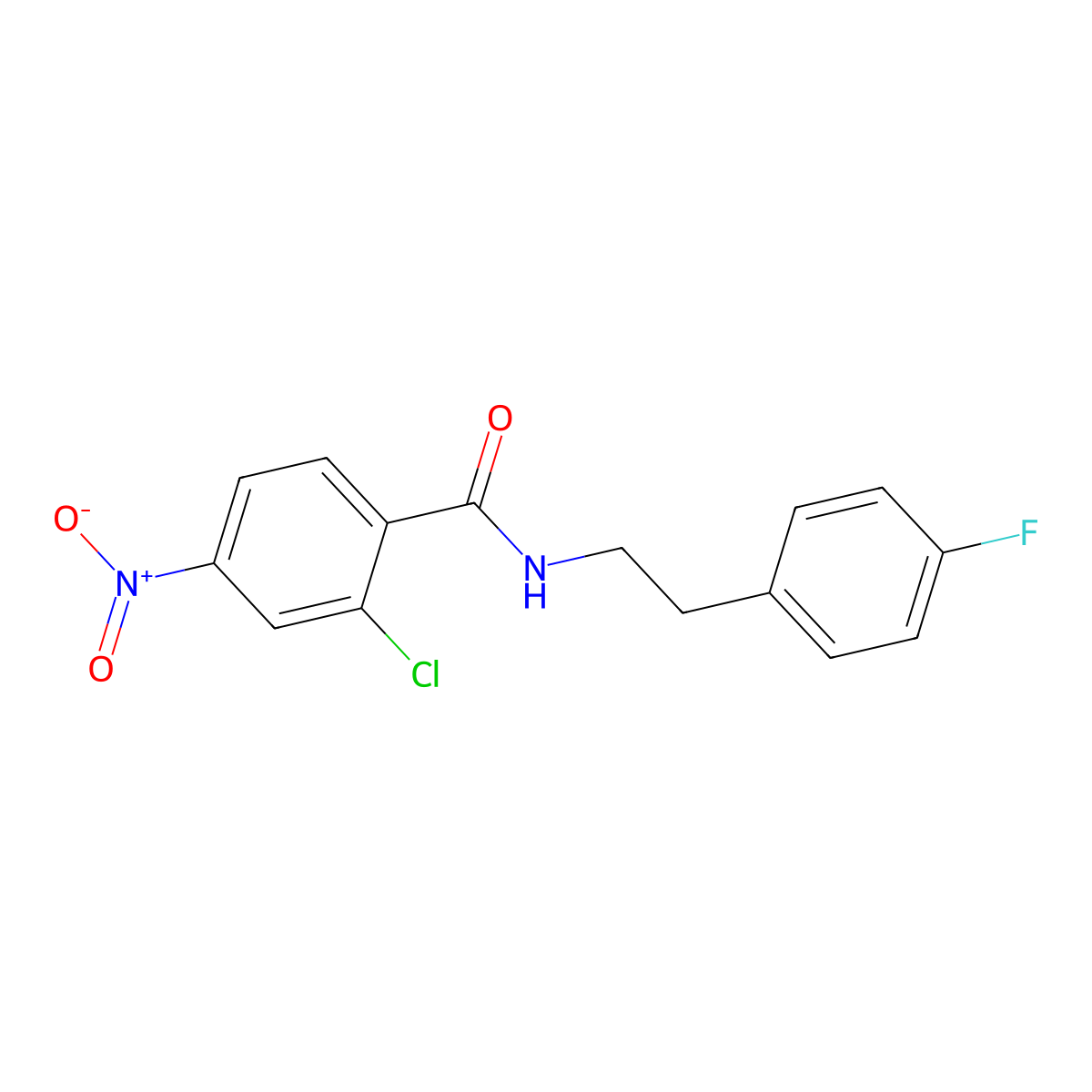 2-chloro-N-[2-(4-fluorophenyl)ethyl]-4-nitrobenzamide molecular structure, CAS 432512-57-7
