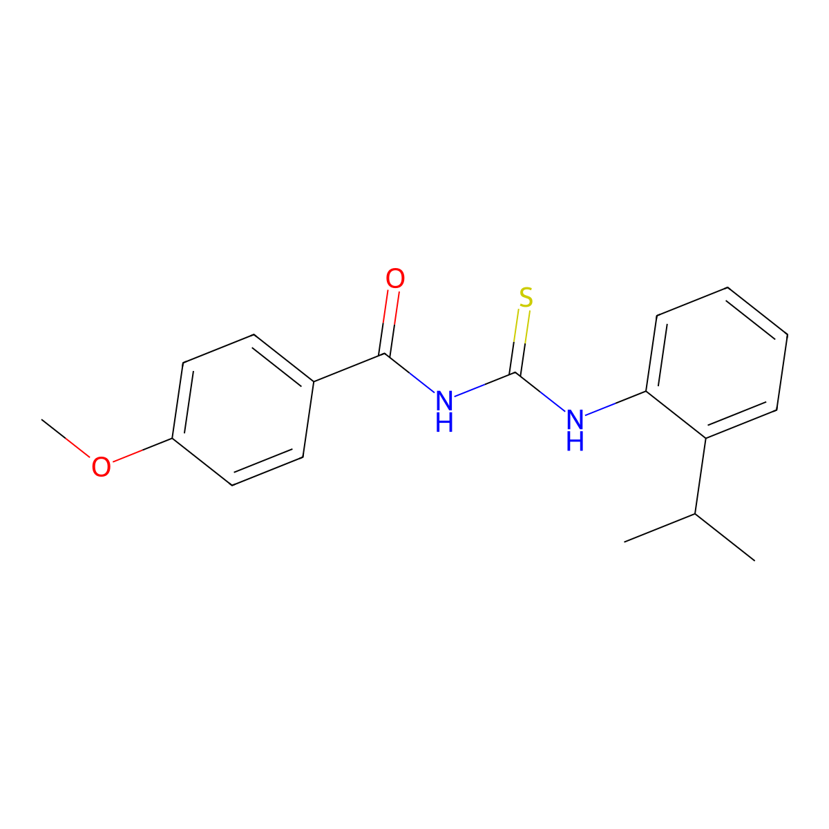 4-methoxy-N-{[2-(propan-2-yl)phenyl]carbamothioyl}benzamide molecular structure, CAS 432512-66-8