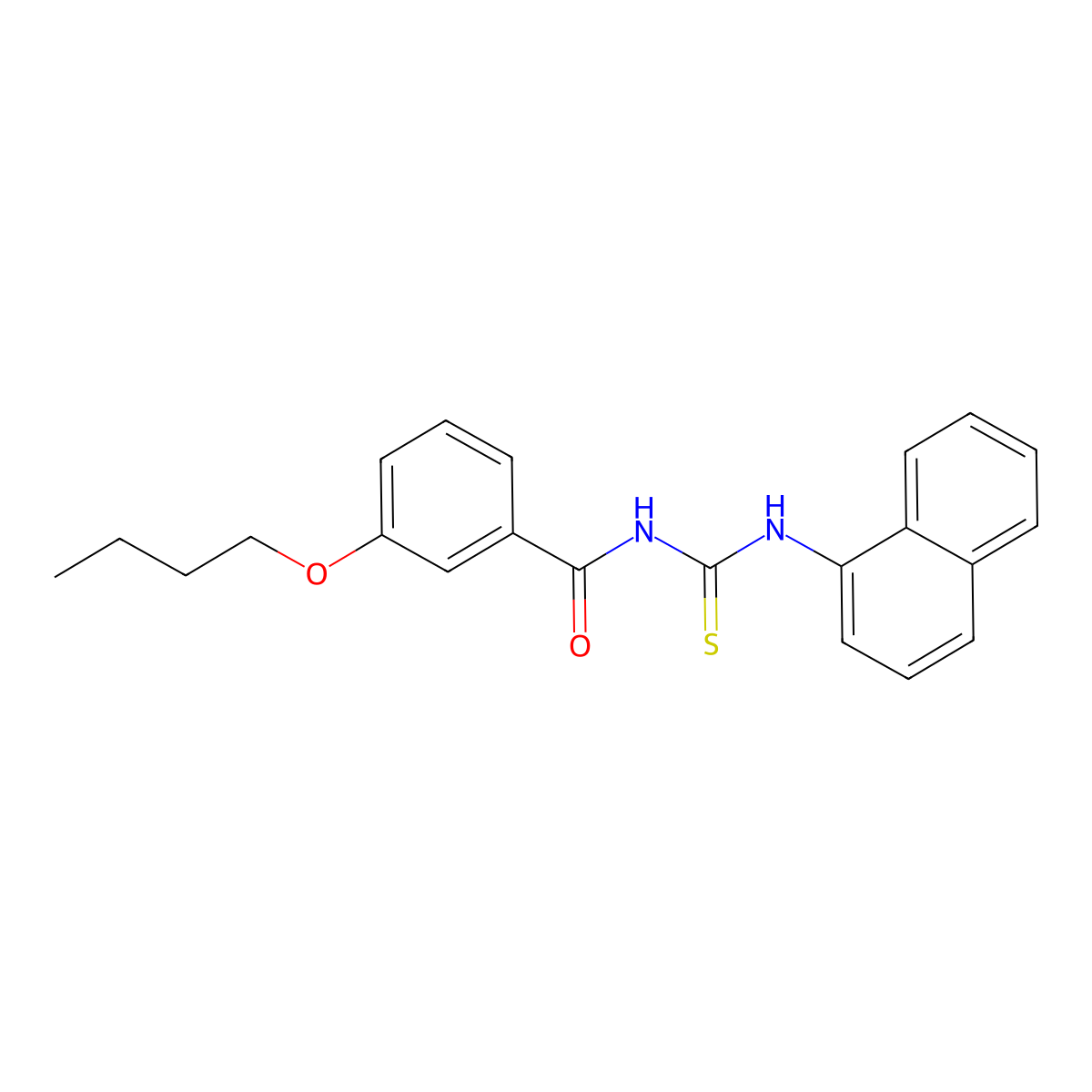 3-butoxy-N-(naphthalen-1-ylcarbamothioyl)benzamide molecular structure, CAS 432512-77-1