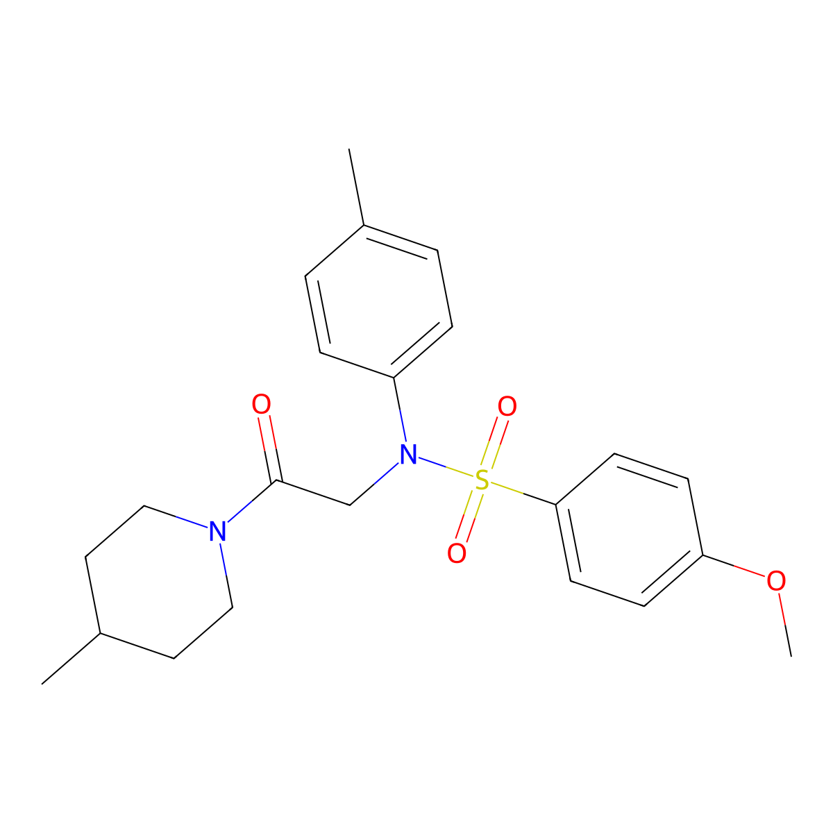4-methoxy-N-(4-methylphenyl)-N-[2-(4-methylpiperidin-1-yl)-2-oxoethyl]benzenesulfonamide molecular structure, CAS 432512-98-6