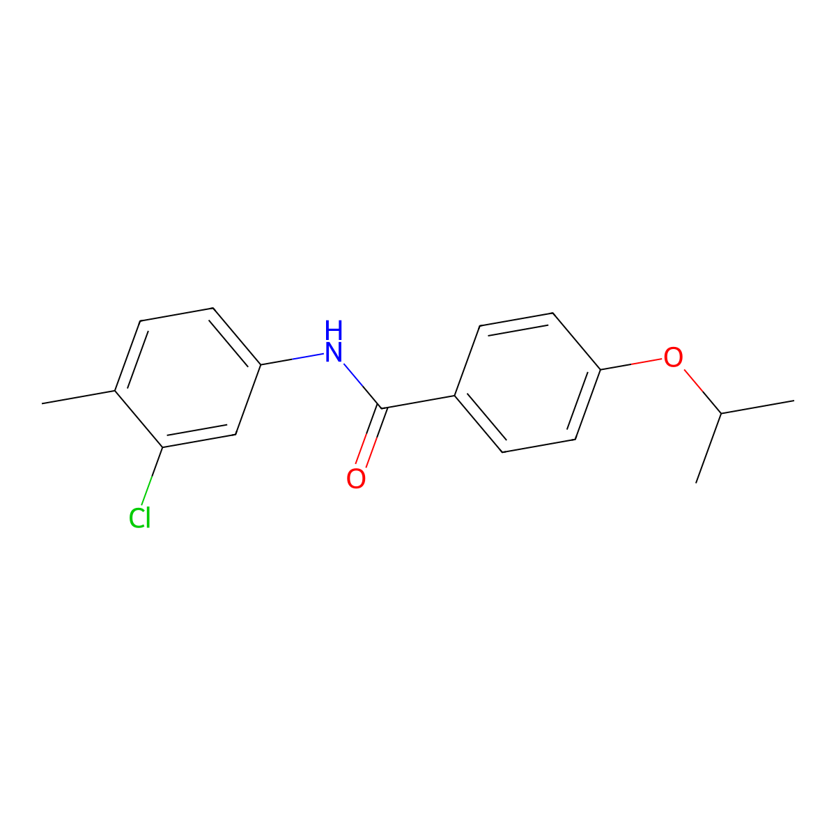 N-(3-chloro-4-methylphenyl)-4-(propan-2-yloxy)benzamide molecular structure, CAS 432513-04-7