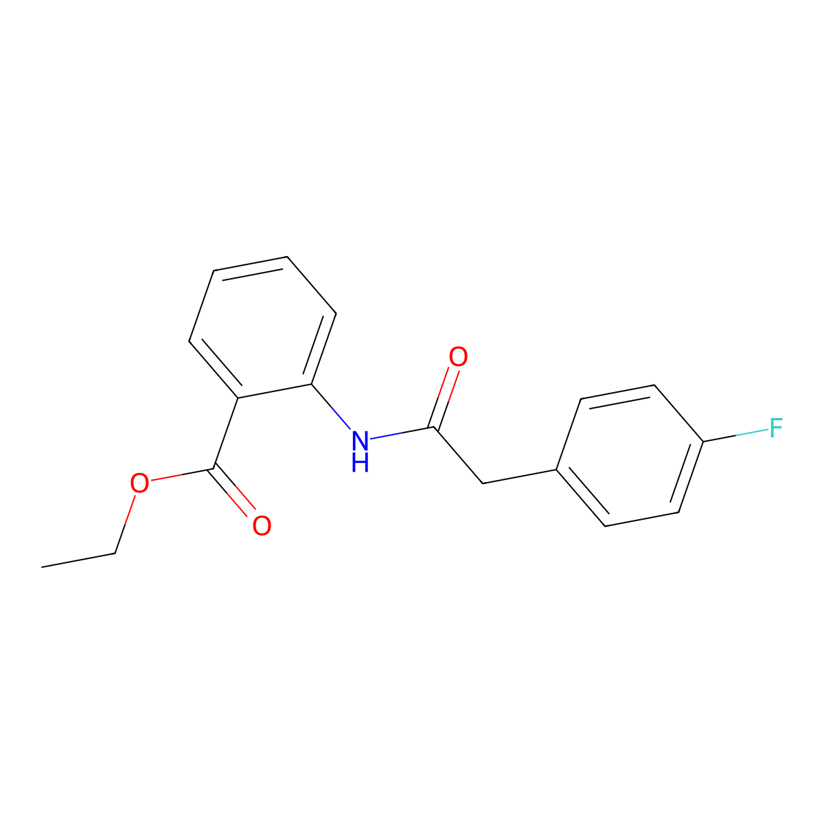 Ethyl 2-{[(4-fluorophenyl)acetyl]amino}benzoate molecular structure, CAS 432513-17-2