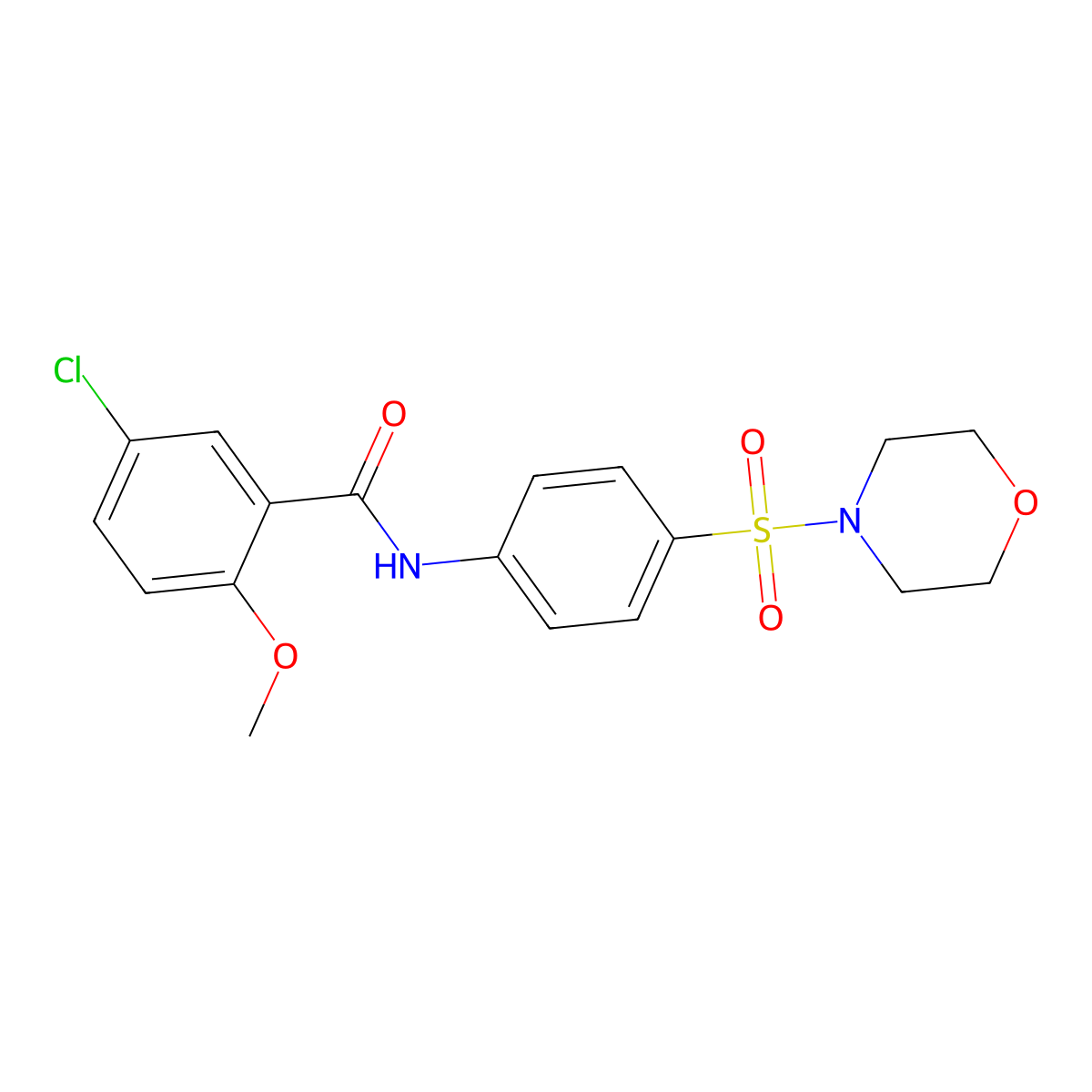 5-chloro-2-methoxy-N-[4-(morpholin-4-ylsulfonyl)phenyl]benzamide molecular structure, CAS 432513-25-2