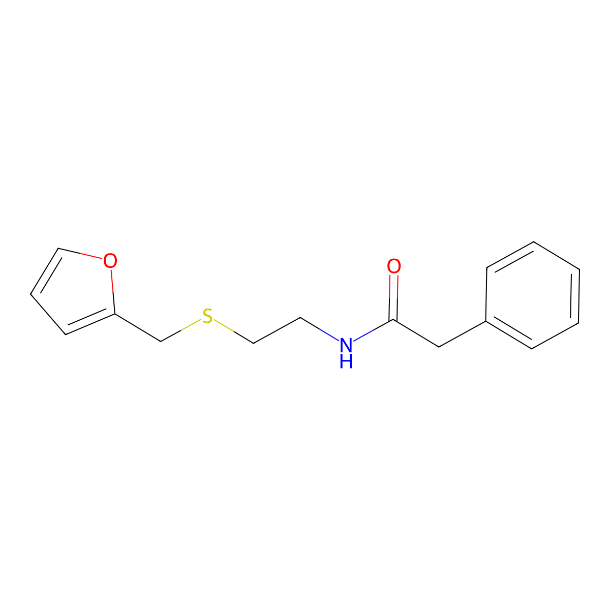 N-[2-(furan-2-ylmethylsulfanyl)ethyl]-2-phenylacetamide molecular structure, CAS 432514-36-8