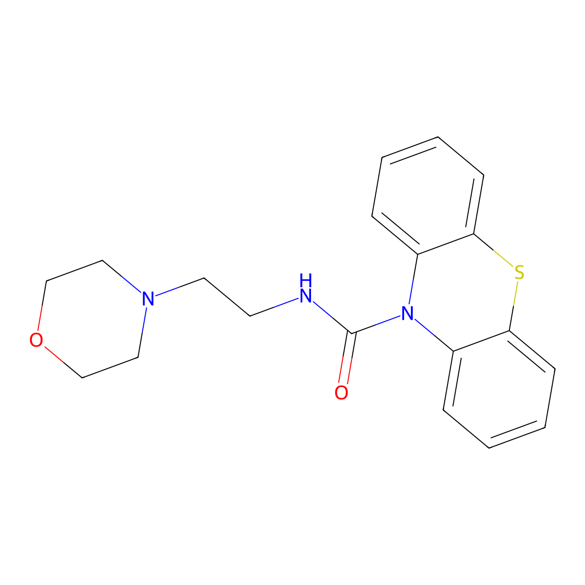 N-[2-(morpholin-4-yl)ethyl]-10H-phenothiazine-10-carboxamide molecular structure, CAS 432514-37-9