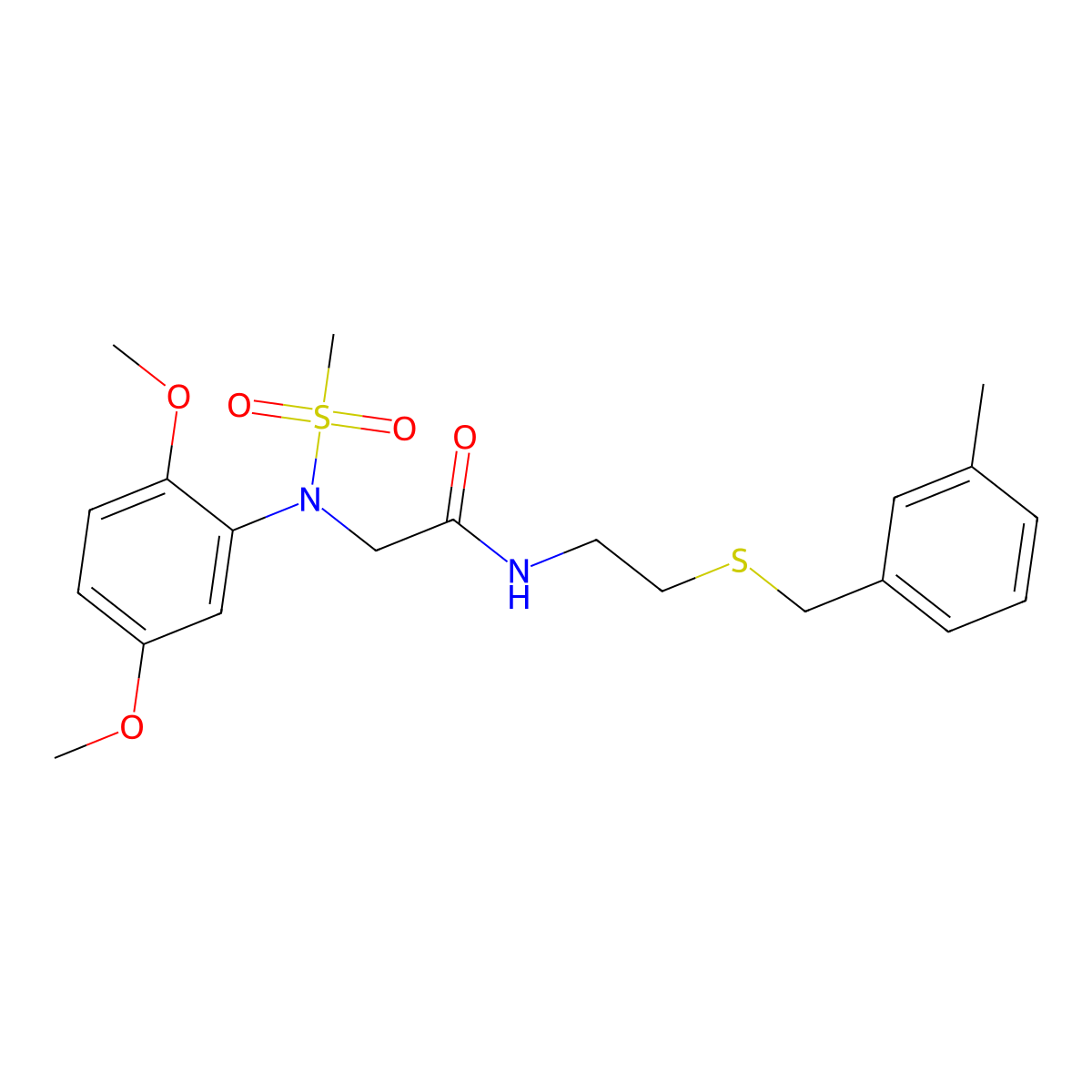 2-(2,5-dimethoxy-N-methylsulfonylanilino)-N-[2-[(3-methylphenyl)methylsulfanyl]ethyl]acetamide molecular structure, CAS 432514-39-1
