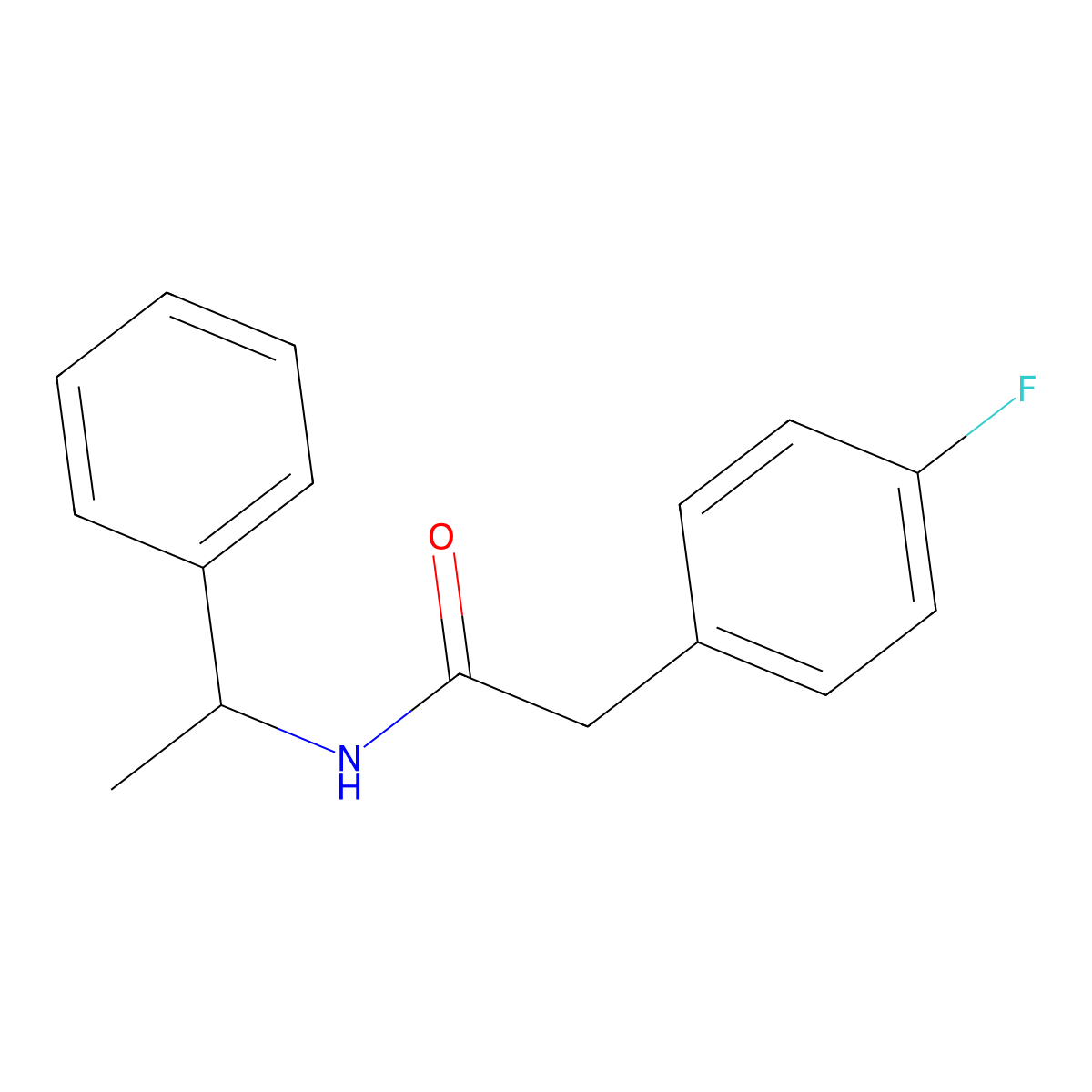 2-(4-fluorophenyl)-N-(1-phenylethyl)acetamide molecular structure, CAS 432514-45-9
