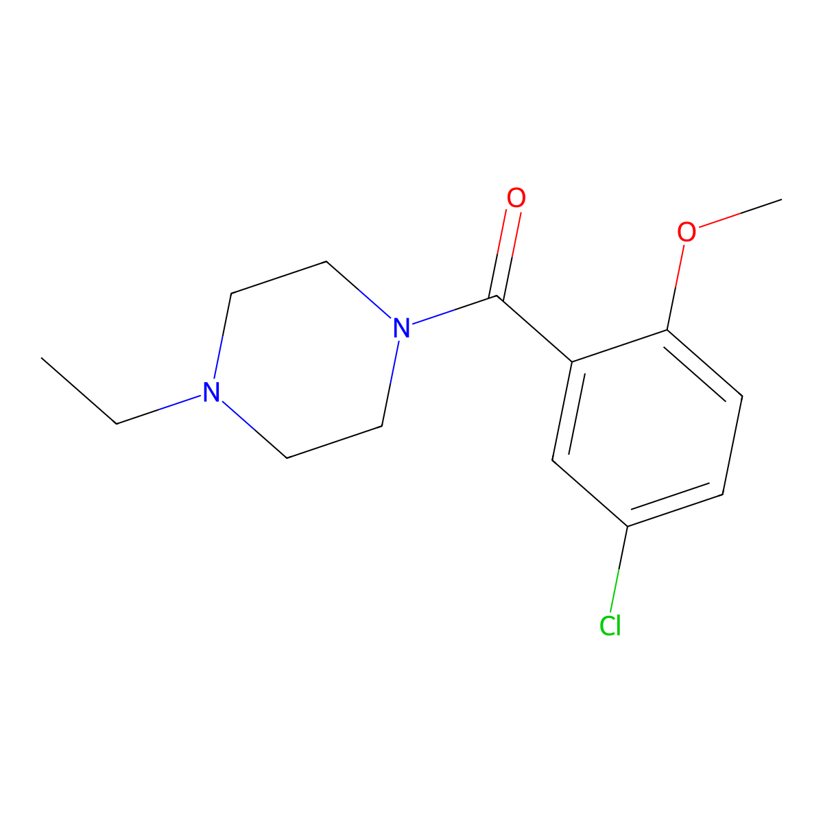 (5-Chloro-2-methoxyphenyl)(4-ethylpiperazin-1-yl)methanone molecular structure, CAS 432514-49-3