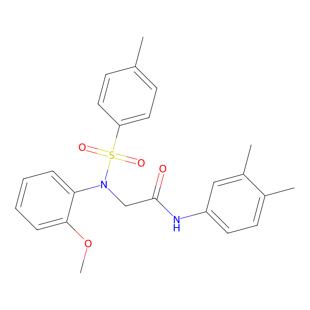 N-(3,4-dimethylphenyl)-2-(2-methoxy-N-(4-methylphenyl)sulfonylanilino)acetamide molecular structure, CAS 432514-53-9