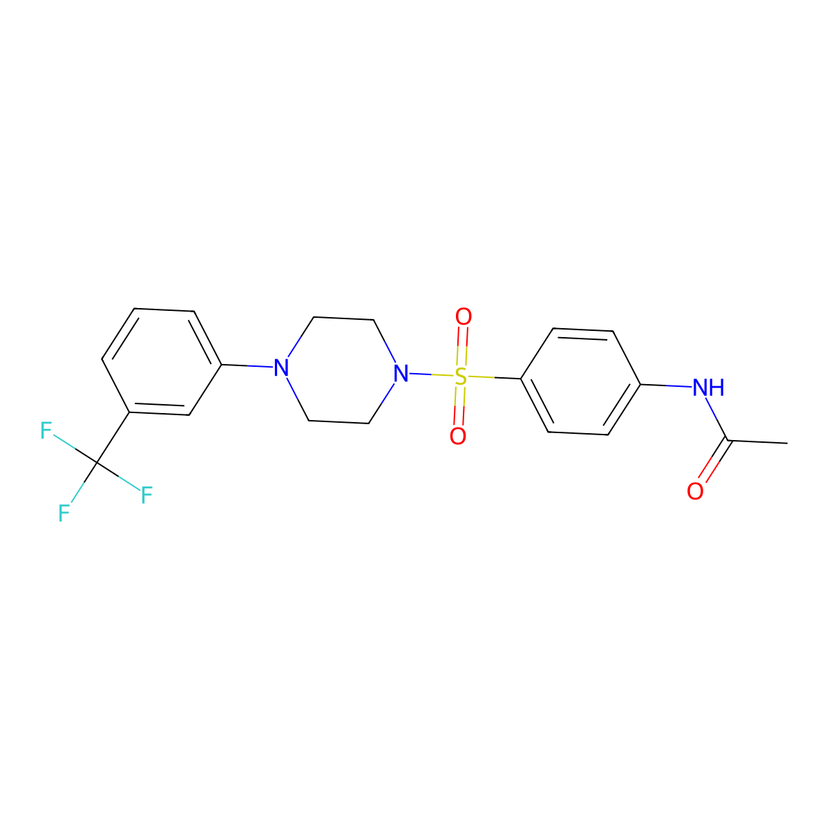 N-[4-({4-[3-(trifluoromethyl)phenyl]-1-piperazinyl}sulfonyl)phenyl]acetamide molecular structure, CAS 432514-55-1