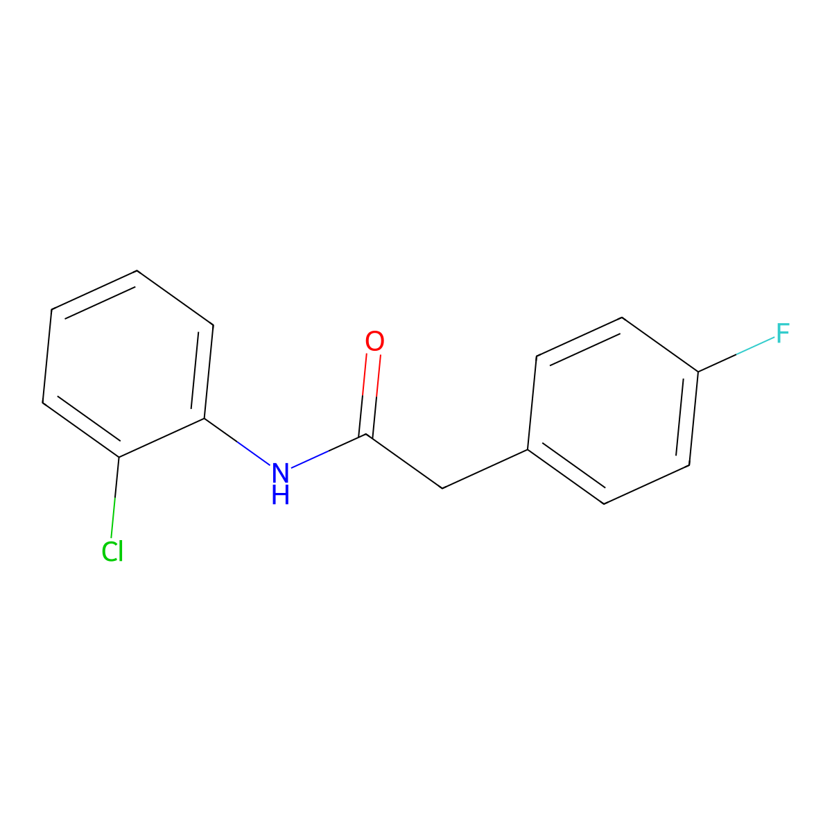 N-(2-chlorophenyl)-2-(4-fluorophenyl)acetamide molecular structure, CAS 432514-60-8