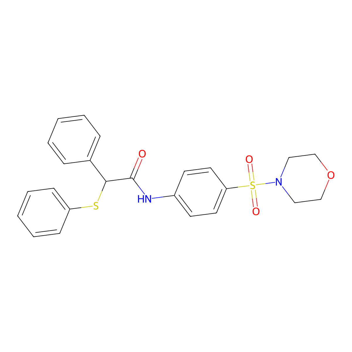 N-(4-morpholin-4-ylsulfonylphenyl)-2-phenyl-2-phenylsulfanylacetamide molecular structure, CAS 432514-79-9