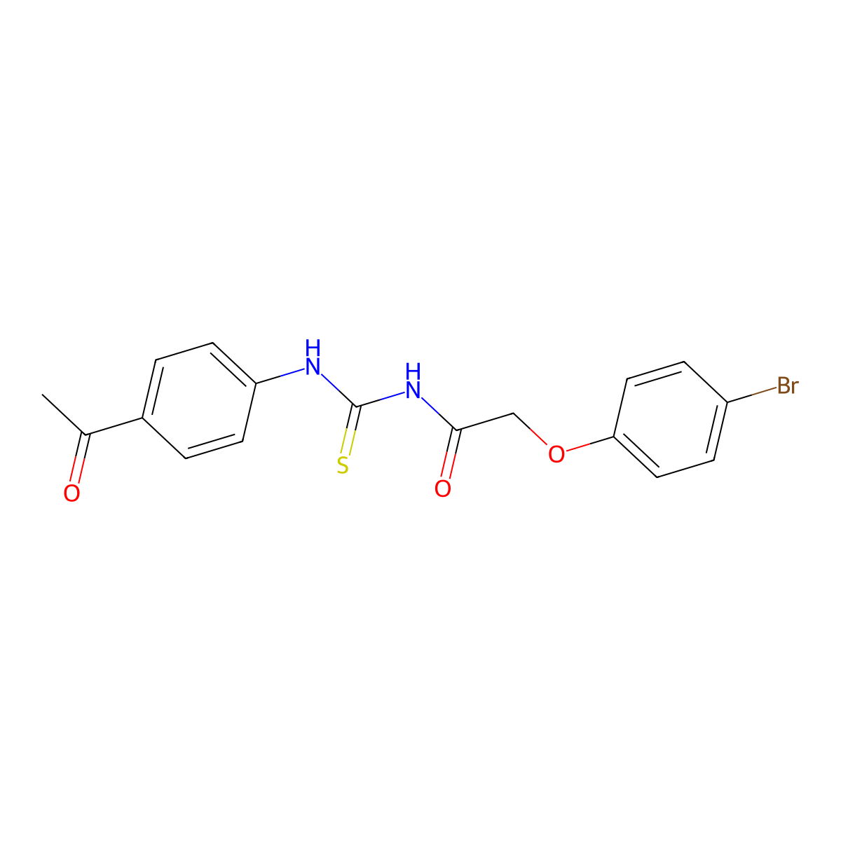 N-(4-acetylphenyl)-N'-[(4-bromophenoxy)acetyl]thiourea molecular structure, CAS 432514-81-3