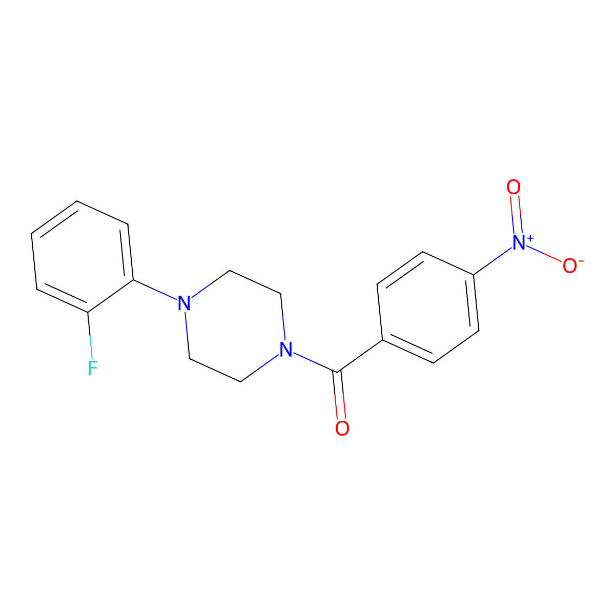 [4-(2-Fluorophenyl)piperazin-1-yl]-(4-nitrophenyl)methanone molecular structure, CAS 432514-87-9