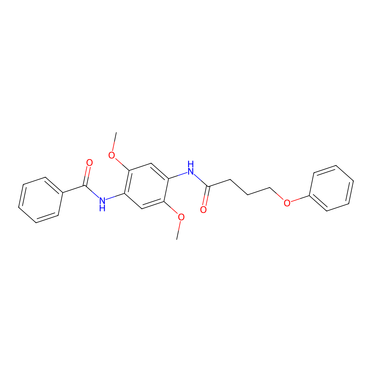N-[2,5-dimethoxy-4-(4-phenoxybutanoylamino)phenyl]benzamide molecular structure, CAS 432514-88-0