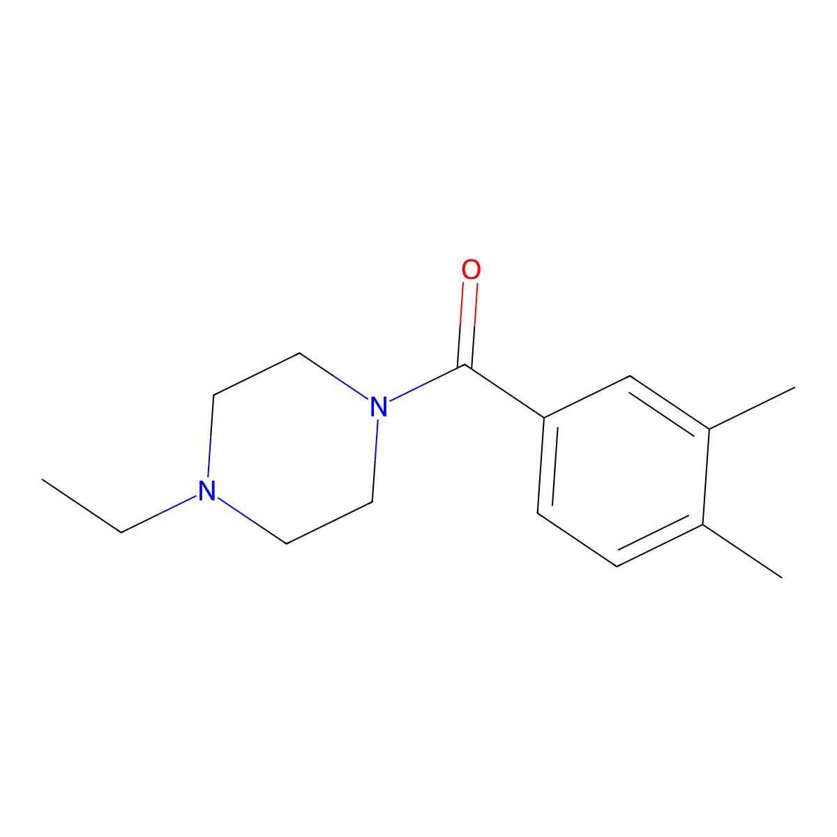 1-(3,4-Dimethylbenzoyl)-4-ethylpiperazine molecular structure, CAS 432514-90-4