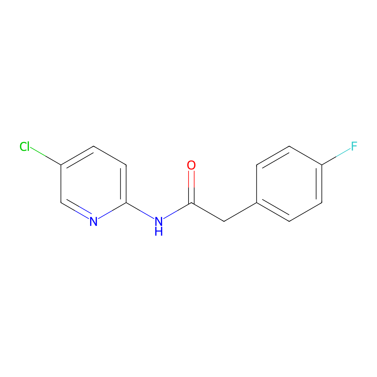 N-(5-chloropyridin-2-yl)-2-(4-fluorophenyl)acetamide molecular structure, CAS 432515-15-6