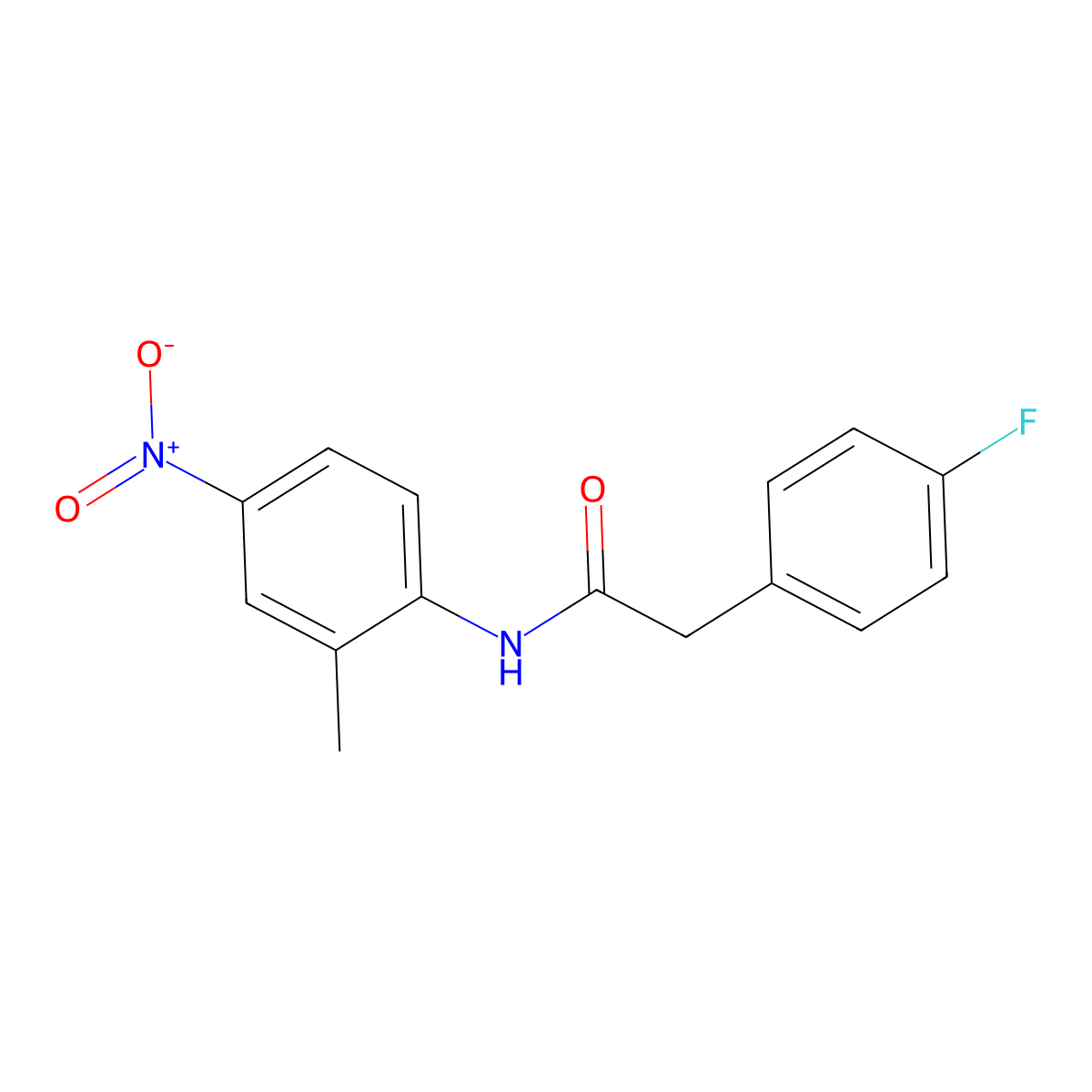 2-(4-fluorophenyl)-N-(2-methyl-4-nitrophenyl)acetamide molecular structure, CAS 432515-36-1