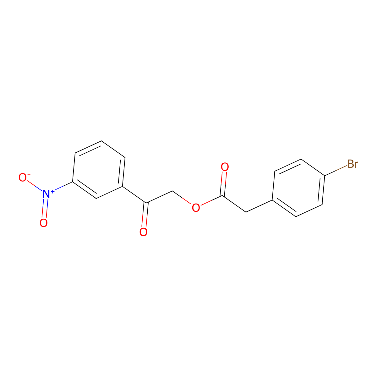 2-(3-Nitrophenyl)-2-oxoethyl (4-bromophenyl)acetate molecular structure, CAS 432515-50-9
