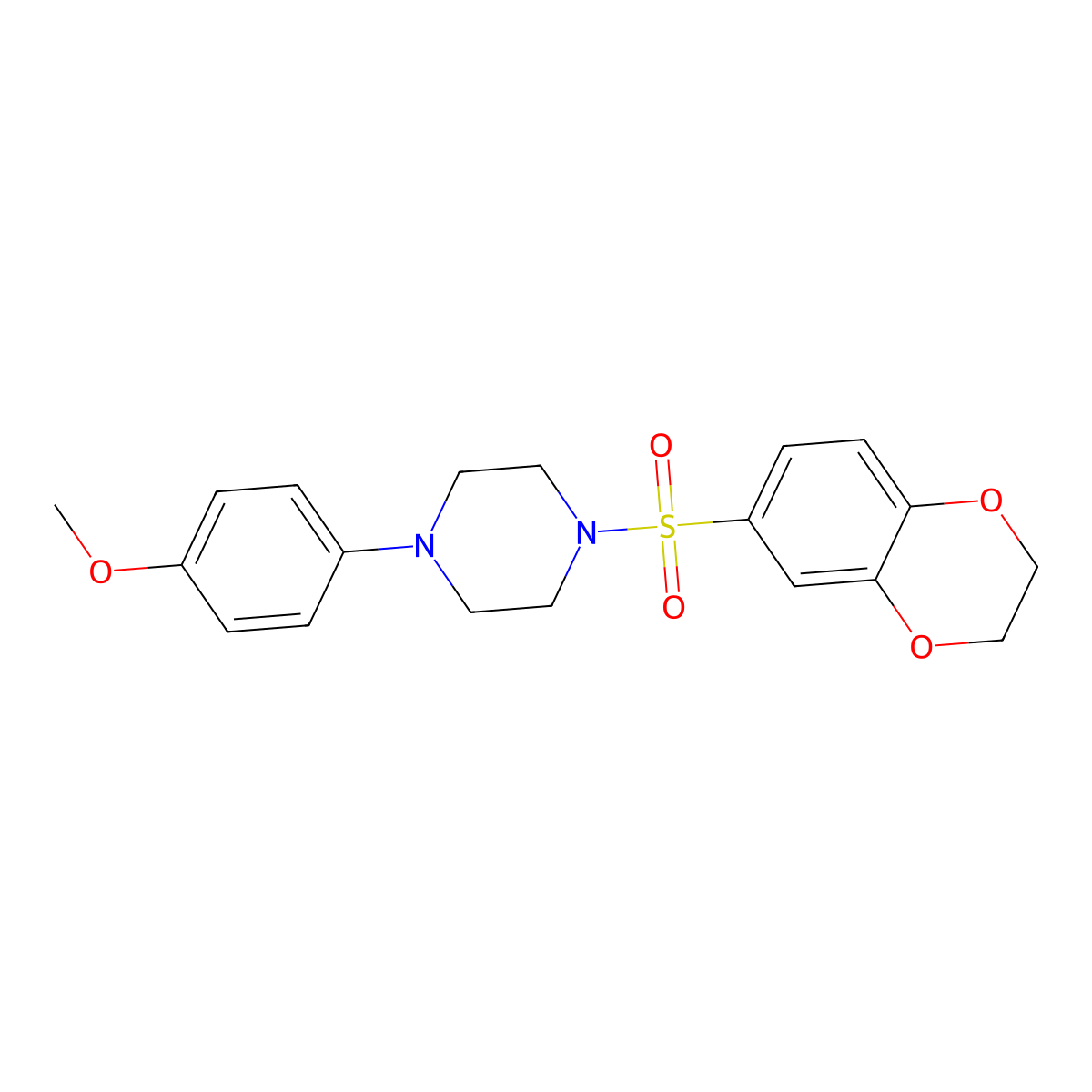 1-(2,3-Dihydro-1,4-benzodioxin-6-ylsulfonyl)-4-(4-methoxyphenyl)piperazine molecular structure, CAS 432515-51-0
