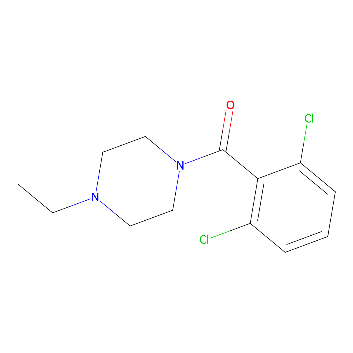 (2,6-Dichlorophenyl)(4-ethylpiperazin-1-yl)methanone molecular structure, CAS 432516-04-6