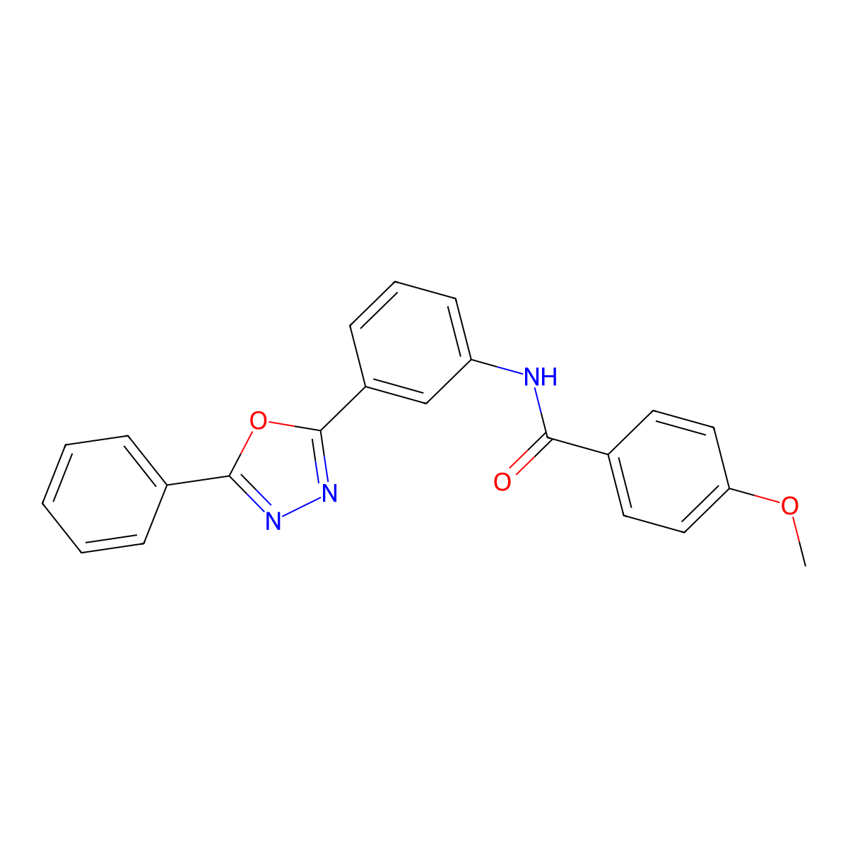 4-methoxy-N-[3-(5-phenyl-1,3,4-oxadiazol-2-yl)phenyl]benzamide molecular structure, CAS 432516-06-8