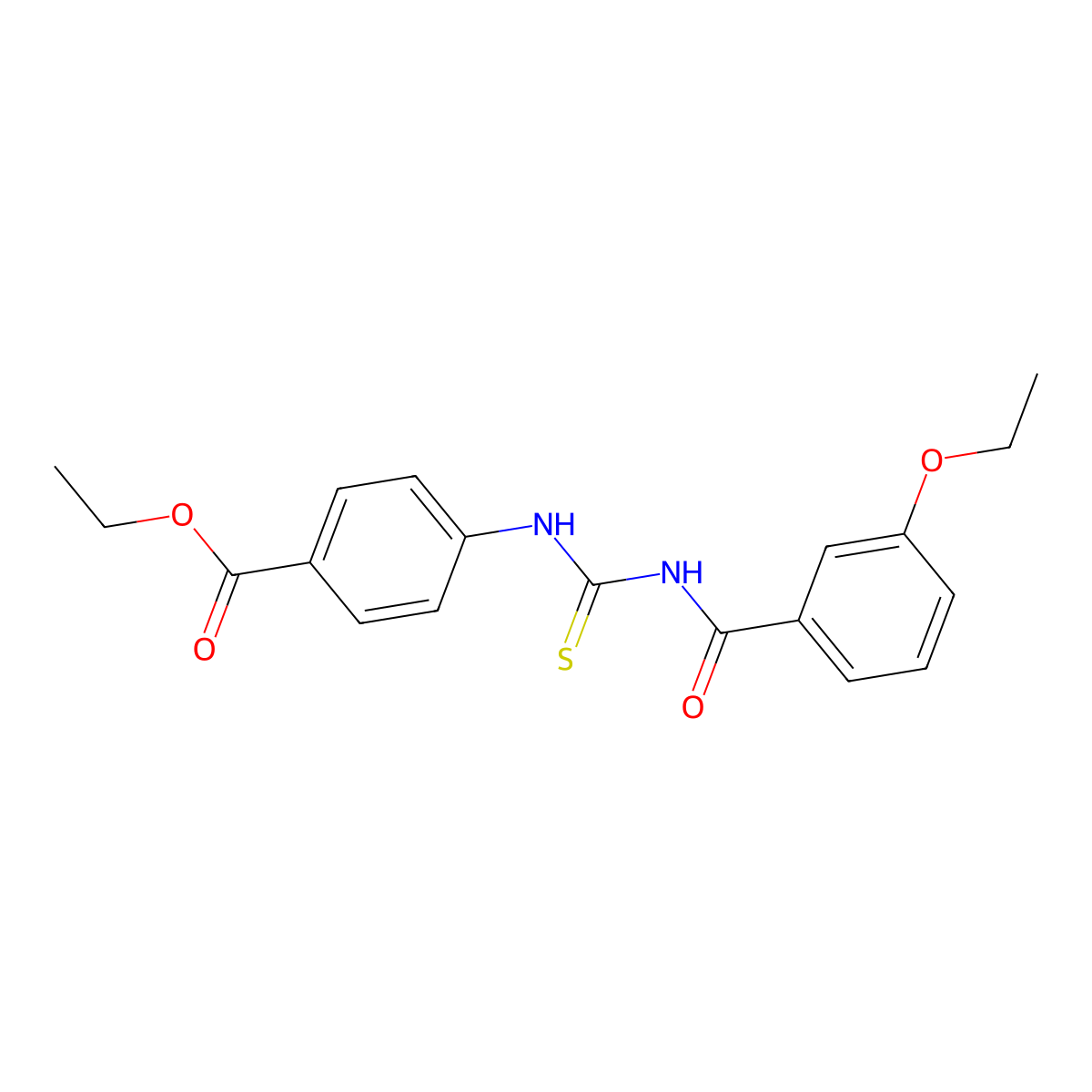 Ethyl 4-({[(3-ethoxyphenyl)carbonyl]carbamothioyl}amino)benzoate molecular structure, CAS 432517-08-3