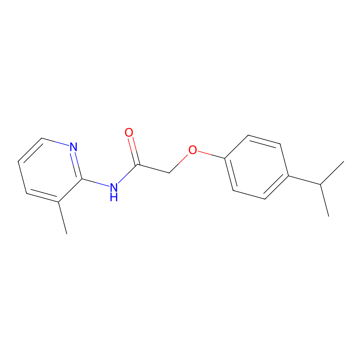 N-(3-methylpyridin-2-yl)-2-(4-propan-2-ylphenoxy)acetamide molecular structure, CAS 432517-14-1