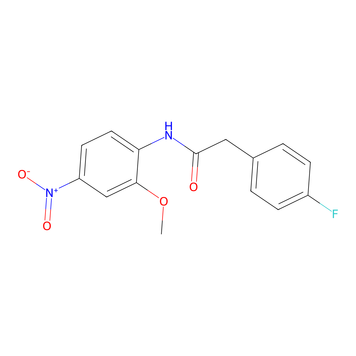 2-(4-fluorophenyl)-N-(2-methoxy-4-nitrophenyl)acetamide molecular structure, CAS 432517-40-3