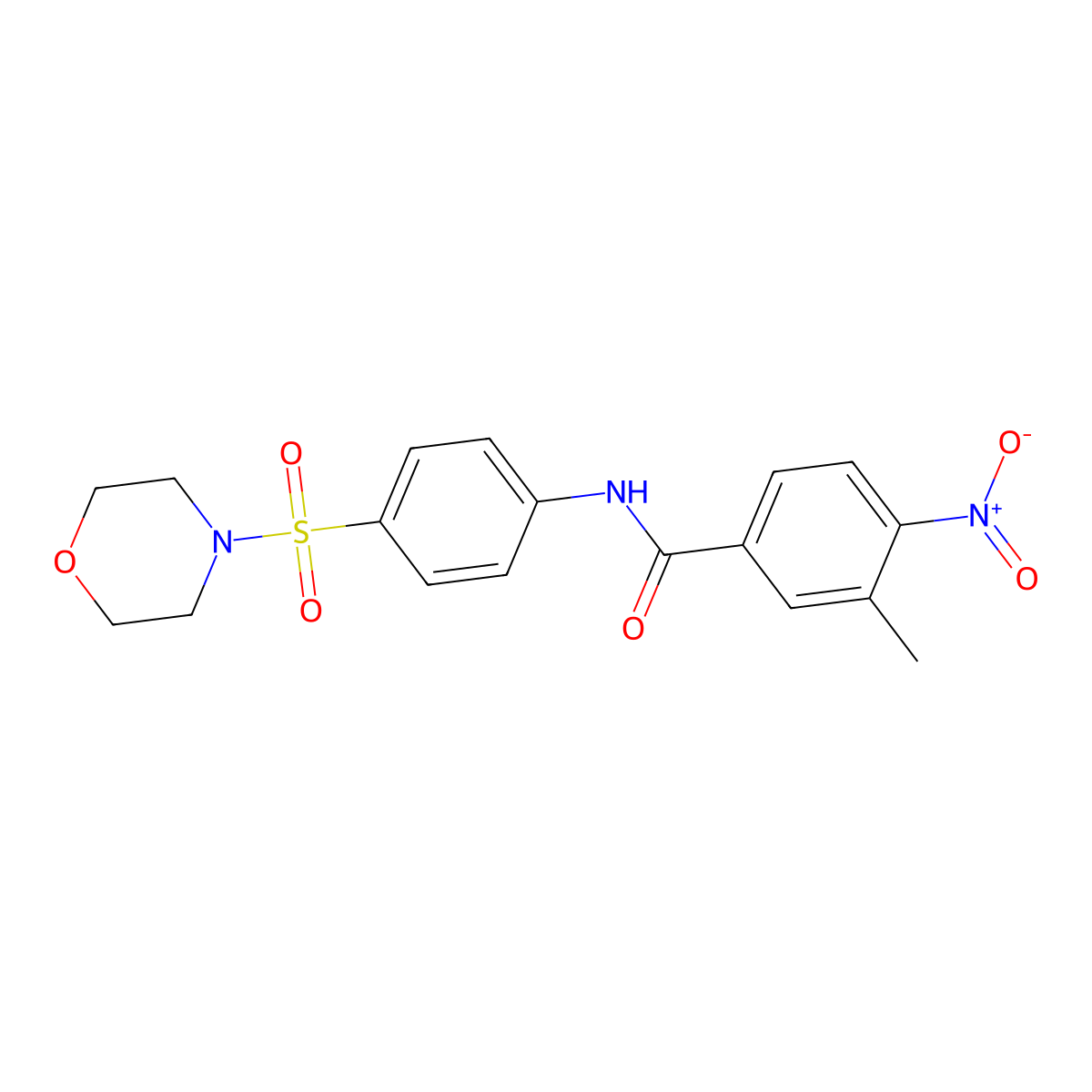3-methyl-N-(4-morpholin-4-ylsulfonylphenyl)-4-nitrobenzamide molecular structure, CAS 432517-43-6