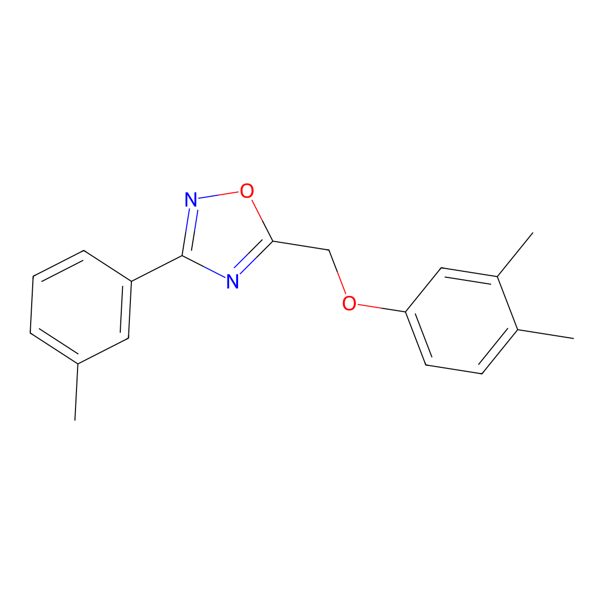 5-[(3,4-Dimethylphenoxy)methyl]-3-(3-methylphenyl)-1,2,4-oxadiazole molecular structure, CAS 432517-60-7