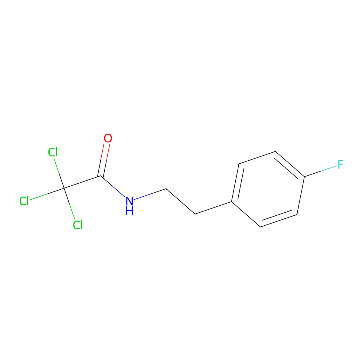 2,2,2-trichloro-N-[2-(4-fluorophenyl)ethyl]acetamide molecular structure, CAS 432518-38-2