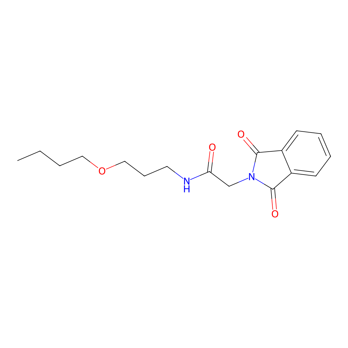 N-(3-butoxypropyl)-2-(1,3-dioxoisoindol-2-yl)acetamide molecular structure, CAS 432518-50-8