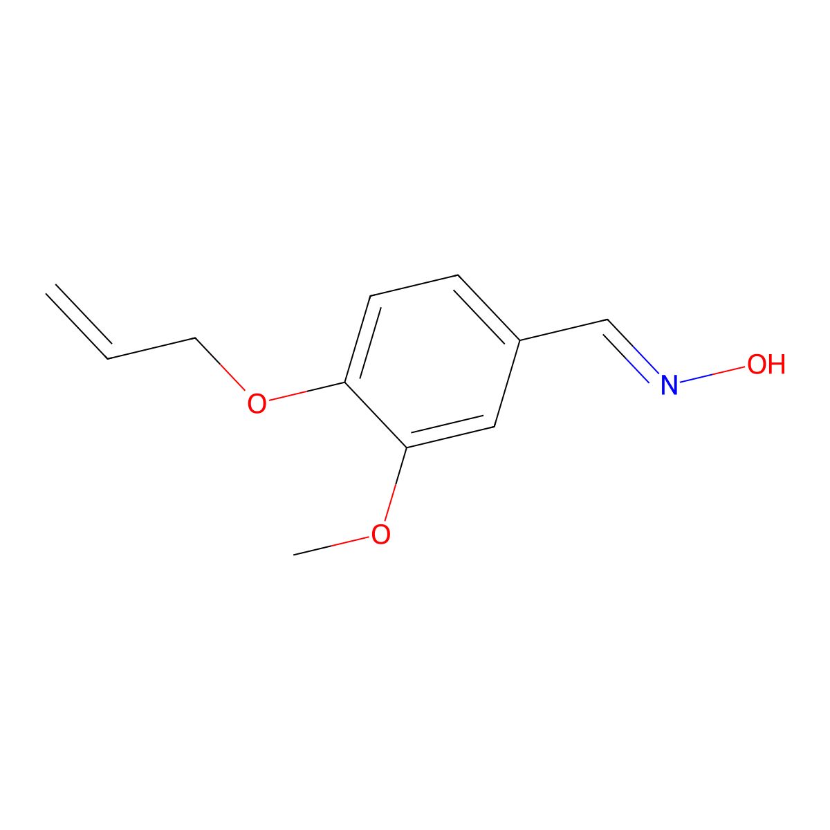 Benzaldehyde, 3-methoxy-4-(2-propenyloxy)-, oxime molecular structure, CAS 432518-52-0