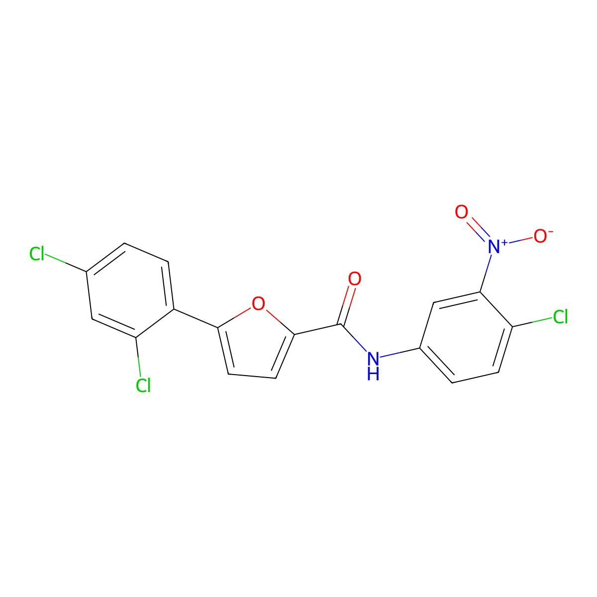 N-(4-chloro-3-nitrophenyl)-5-(2,4-dichlorophenyl)furan-2-carboxamide molecular structure, CAS 432518-58-6